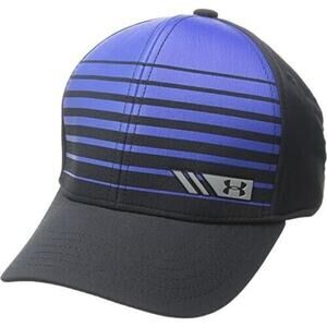 Under Armour Boys' Golf Low Crown Hat, Black/Meridian Blue, Small/Medium